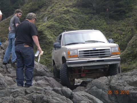 1994 Ford Explorer - A tan Ford Explorer navigates a rocky terrain on May 15, 2010.