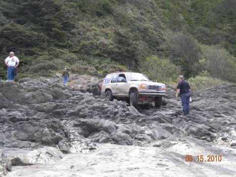 1994 Ford Explorer - A 1994 Ford Explorer navigates a challenging rocky coastal path on May 15, 2010.