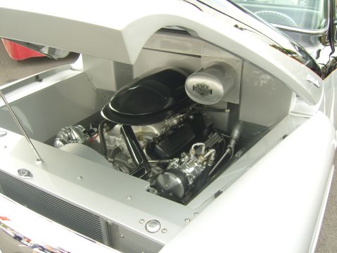 2007 Ford Mustang - Custom V-twin engine with Harley-Davidson air cleaner, installed in a classic truck.