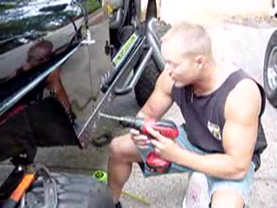 1995 Jeep Wrangler - Drilling into body.