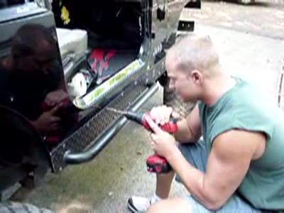 1995 Jeep Wrangler - Drilling through body big smile!