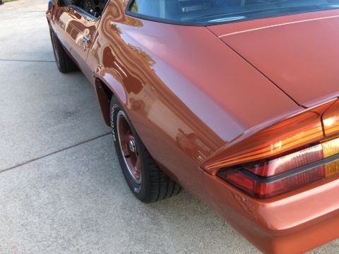 1980 Chevrolet Camaro - Rear view of a 1980 Chevrolet Camaro showing the taillight and spoiler.