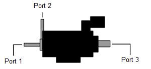 2007 Subaru Impreza - A schematic diagram illustrates a device with three distinct ports, labeled for identification.