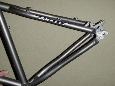 2001 Chevrolet Silverado 1500 - Close-up view of the rear dropout on a Titus bicycle frame.