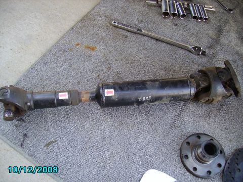 1978 Ford Bronco - A driveshaft is shown with tools on a gray surface. The date 10/12/2008 is visible.