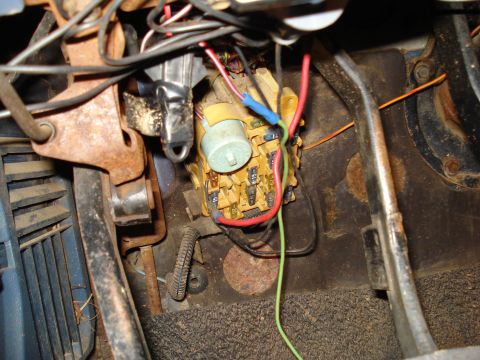 1985 Ford F-150 - Vehicle fuse box and wiring harness detail, showing electrical connections and components.