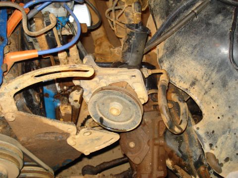 1985 Ford F-150 - Engine bay details showing various parts and connections.