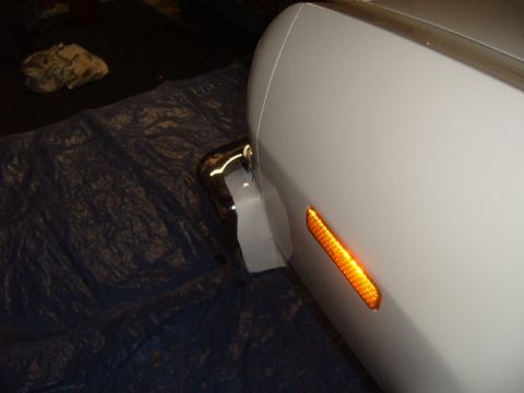 1973 Ford Ranchero - Close-up of the front fender and turn signal on a 1973 Ford Ranchero.