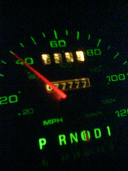 2003 Ford Taurus - Dashboard gauges display speed and mileage, with the transmission in drive.