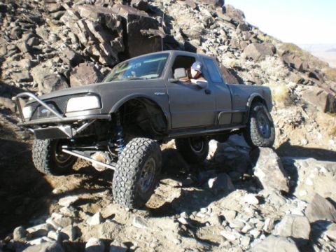 1997 Ford Ranger - This modified 1997 Ford Ranger navigates a challenging rocky trail.