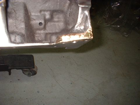 1968 Ford Mustang - Oil pump mounting base, I tried to dress it down where it was brazed back on.