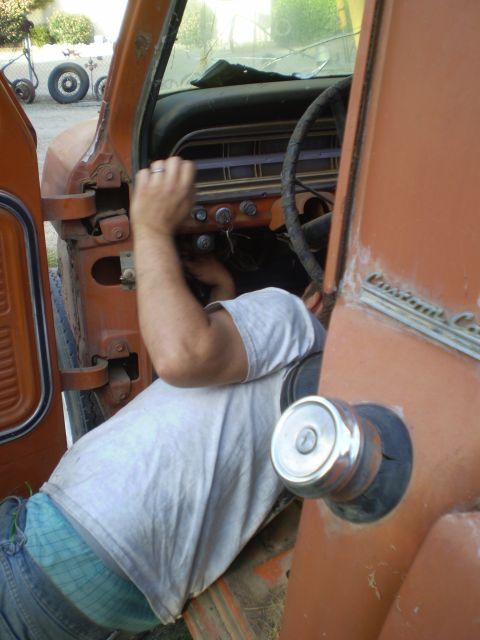 1969 Ford F-250 - Working on the dashboard of a 1969 Ford F-250.