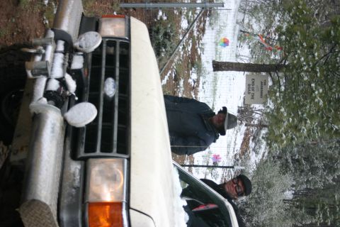 1991 Ford Bronco - Front view of a 1991 Ford Bronco in a snowy outdoor setting.