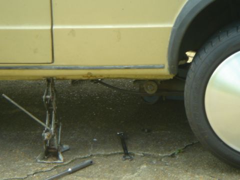 1983 Volkswagen Rabbit - body up on jacks