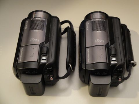 1993 Ford Taurus - Two identical Sony camcorders are displayed side-by-side, showing their front and side details.
