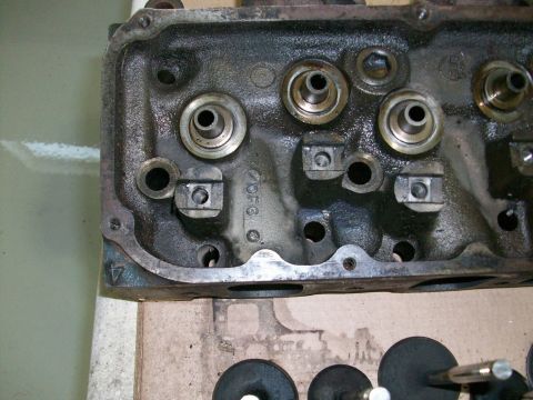 1973 Ford Ranchero - This engine cylinder head shows cast-in markings and valve train components.
