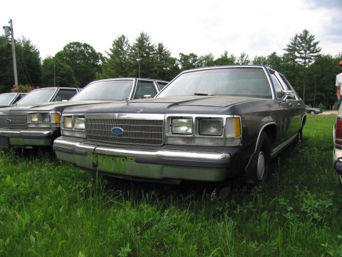 1991 Ford LTD Crown Victoria - This 1991 Ford Crown Victoria LTD is seen parked in a grassy area with other vehicles nearby.