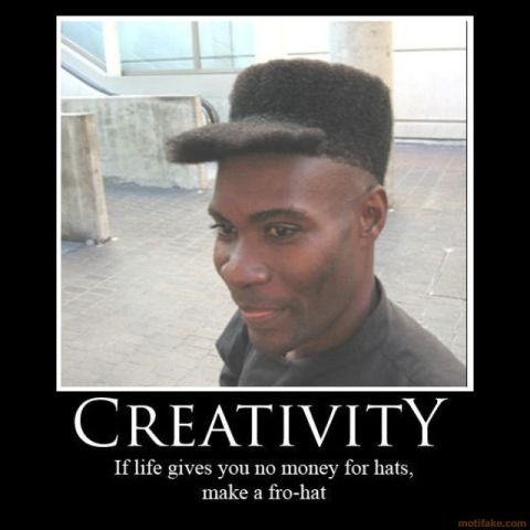 2006 Ford E350 - A man displays a unique hairstyle that mimics a baseball cap.