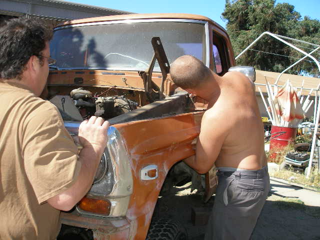1969 Ford F-250 front fender and open hood