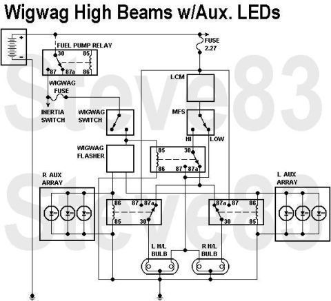 1994 Ford Crown Victoria - WIgwag High Beams using a dual-out flasher NOTE: Most jurisdictions regulate flashing lights on vehicles, so if you're not authorized to ha…