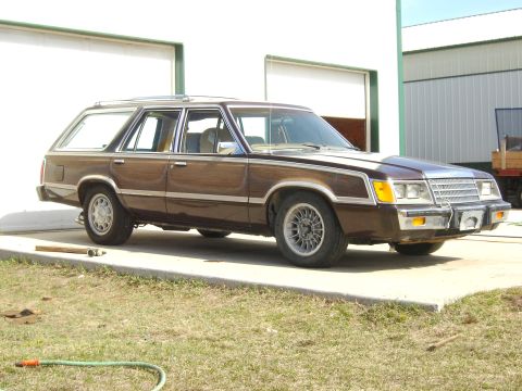 1984 Ford LTD - This station wagon features wood paneling and a distinctive front grille, suggesting a model from the early 1980s.