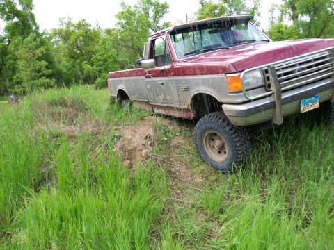 1988 Ford F-150 - This pickup truck appears to be from the late 1980s, possibly a 1987 model, with its distinctive body style and grille.