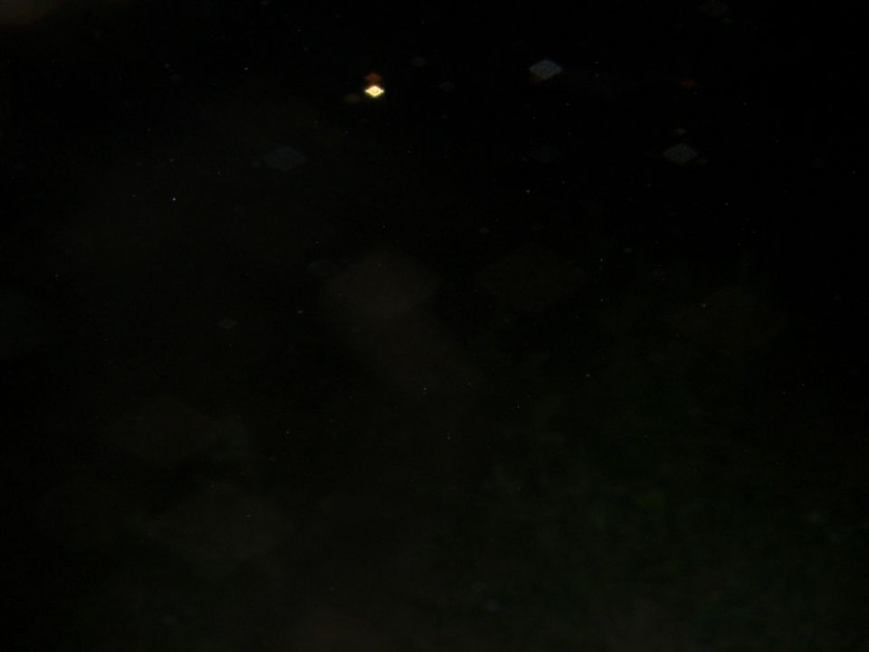 darkness with some faint lights and reflections