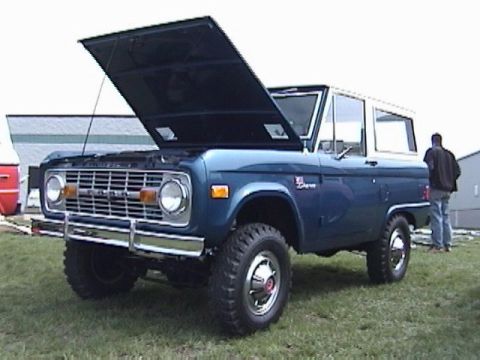1995 Ford Bronco - This 1978 Ford Bronco is shown with its hood open, revealing the engine bay.