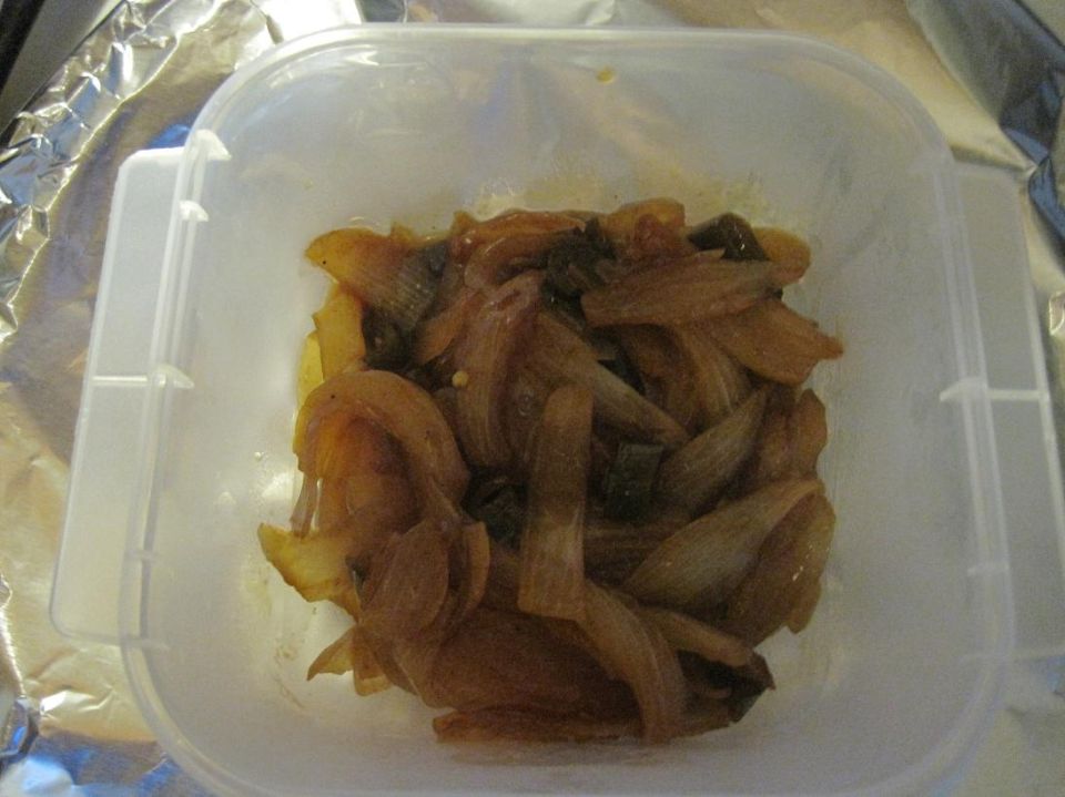 container of caramelized onions