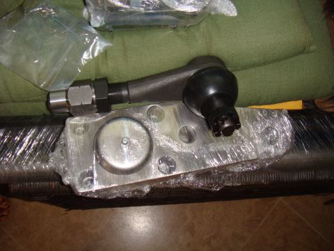 1992 Ford Bronco - Close-up of automotive steering and suspension components, likely for an axle build.