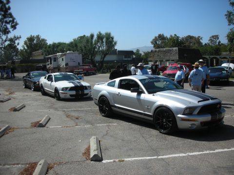 1992 Ford Crown Victoria - Several Ford Mustangs are gathered at an outdoor event, with an RV and other vehicles in the background.