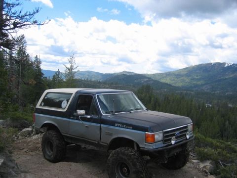 1989 Ford Bronco - This lifted Ford Bronco is ready for off-road adventure with its large tires and stance.