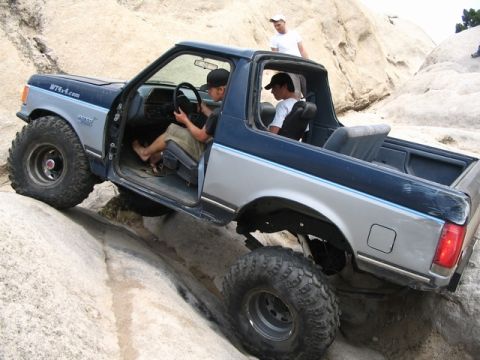 1989 Ford Bronco - This 1989 Ford Bronco is navigating a rocky off-road trail.