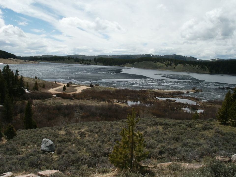 Ice still on the lake, and its June 6th.