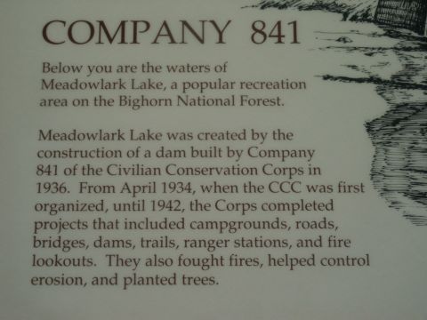2000 Ford F-250 - A sign details the history of Meadowlark Lake, created by the Civilian Conservation Corps in 1936.