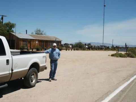 2000 Ford F-250 - picture of dad at the Cima Store. Closed when we were there.