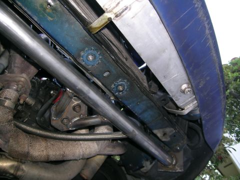 1995 Ford Probe - Custom exhaust piping and engine components visible in the engine bay.
