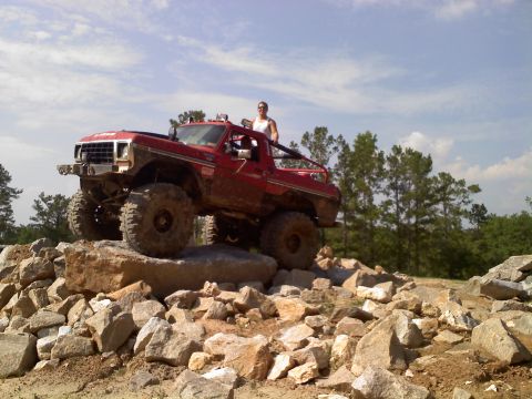 1979 Ford Bronco - This modified 1979 Ford Bronco navigates a challenging rocky terrain.