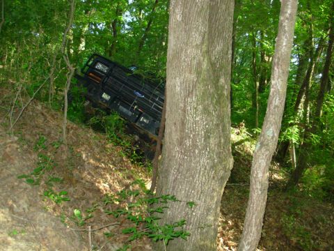 1983 Ford Bronco - This is a spot I had tried before, and gotten stuck enough for Greg to winch me out from the other side of these trees. This time, I turned…