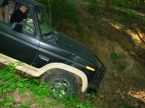 1983 Ford Bronco - Diving in. Notice there's only one line of dents directly above the tire.