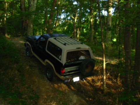 1983 Ford Bronco - But I finally realized I didn't have enough articulation, so when the back end slid R, I just let it go and drove out on Greg's line.