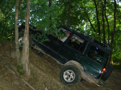 1983 Ford Bronco - Greg wanted to hit this steep hill once more, and then I talked him into trying a trail where he flipped the 4-wheeler.