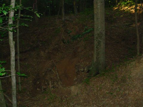 1983 Ford Bronco - This is the last trail Greg tried. It goes up & to the R, toward the patch of sunlight more than 10 feet higher than the light patch of dir…