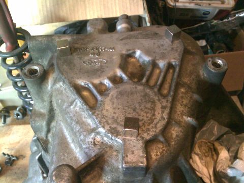 1992 Ford Taurus - A close-up view of a Ford differential housing, showing casting details and some wear.