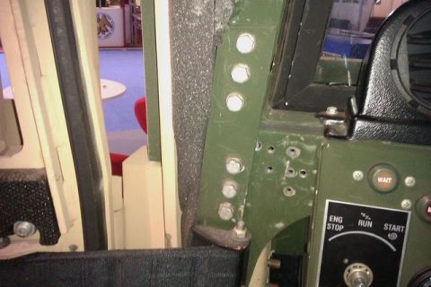 1991 Ford Crown Victoria - Dashboard controls for engine start/stop and run functions are visible in this military vehicle interior.
