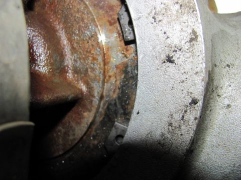 2005 Dodge 3500 - A detailed view of a corroded metal part, showing signs of wear and tear.