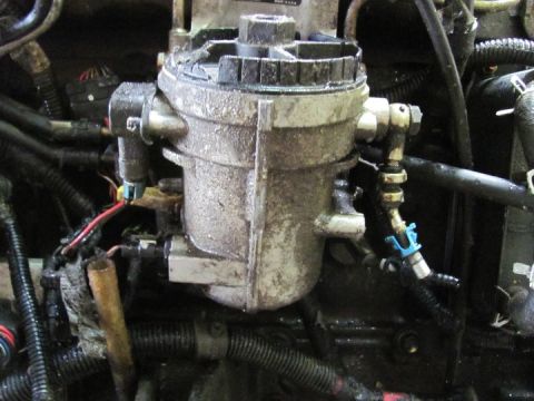 2005 Dodge 3500 - Fuel filter housing assembly with visible hoses and electrical connectors.
