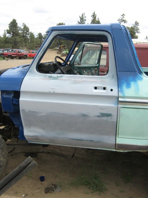 1978 Ford Bronco - gutted door sanded an primed getting ready to paint