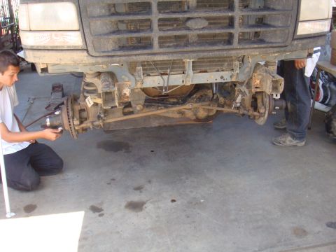1992 Ford Bronco - Working on the front axle and suspension of a 1992 Ford Bronco.