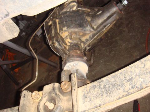 1992 Ford Bronco - Underside view of a 1992 Ford Bronco's differential housing, showing wear and tear.